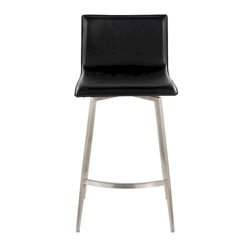 White Faux Leather Swivel Counter Stool, Set of 2