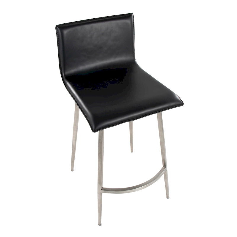 White Faux Leather Swivel Counter Stool, Set of 2