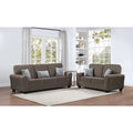 Brown/Grey/Taupe Chenille 2-Seat Loveseat & 3-Seat Sofa Set for 2–5 People