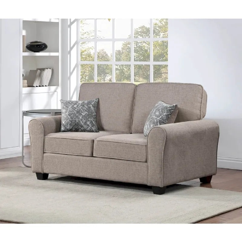 Brown/Grey/Taupe Chenille 2-Seat Loveseat & 3-Seat Sofa Set for 2–5 People