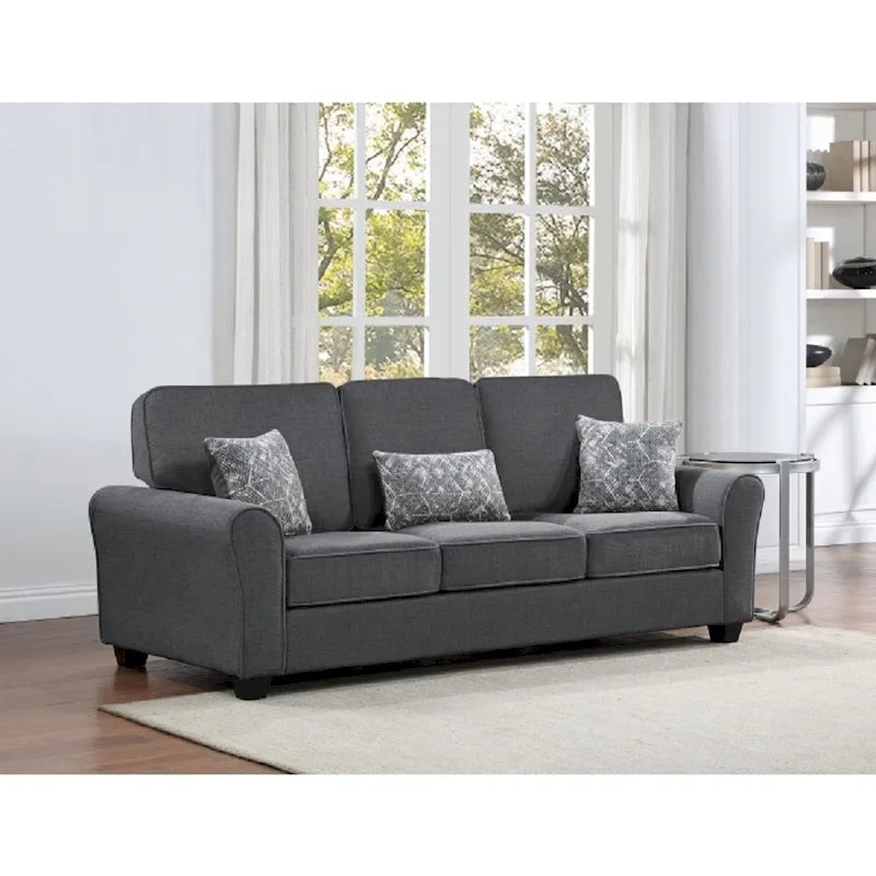Brown/Grey/Taupe Chenille 2-Seat Loveseat & 3-Seat Sofa Set for 2–5 People