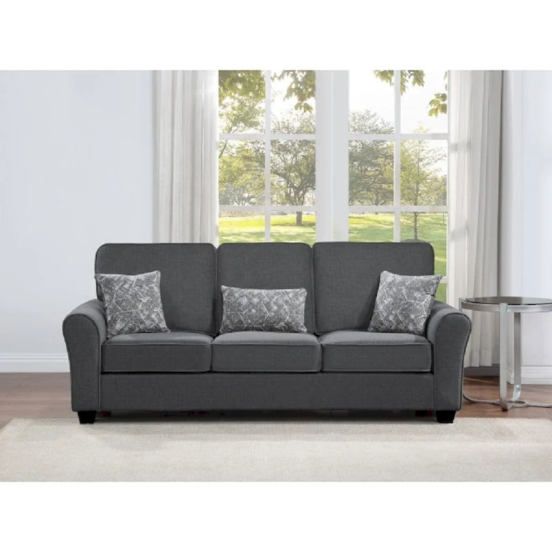 Brown/Grey/Taupe Chenille 2-Seat Loveseat & 3-Seat Sofa Set for 2–5 People
