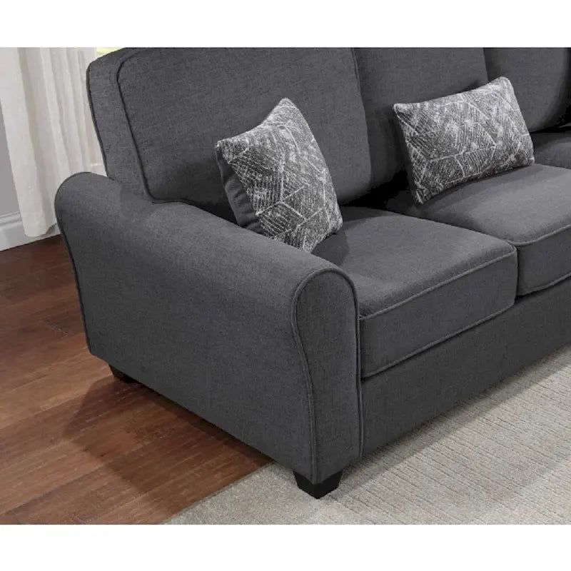 Brown/Grey/Taupe Chenille 2-Seat Loveseat & 3-Seat Sofa Set for 2–5 People