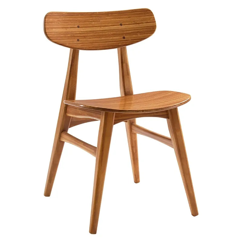 Amber Bamboo Dining Chair, Mid-Century Style, Set of 2