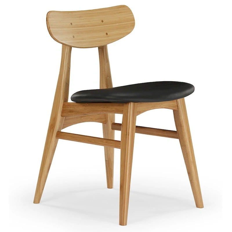 Amber Bamboo Dining Chair, Mid-Century Style, Set of 2