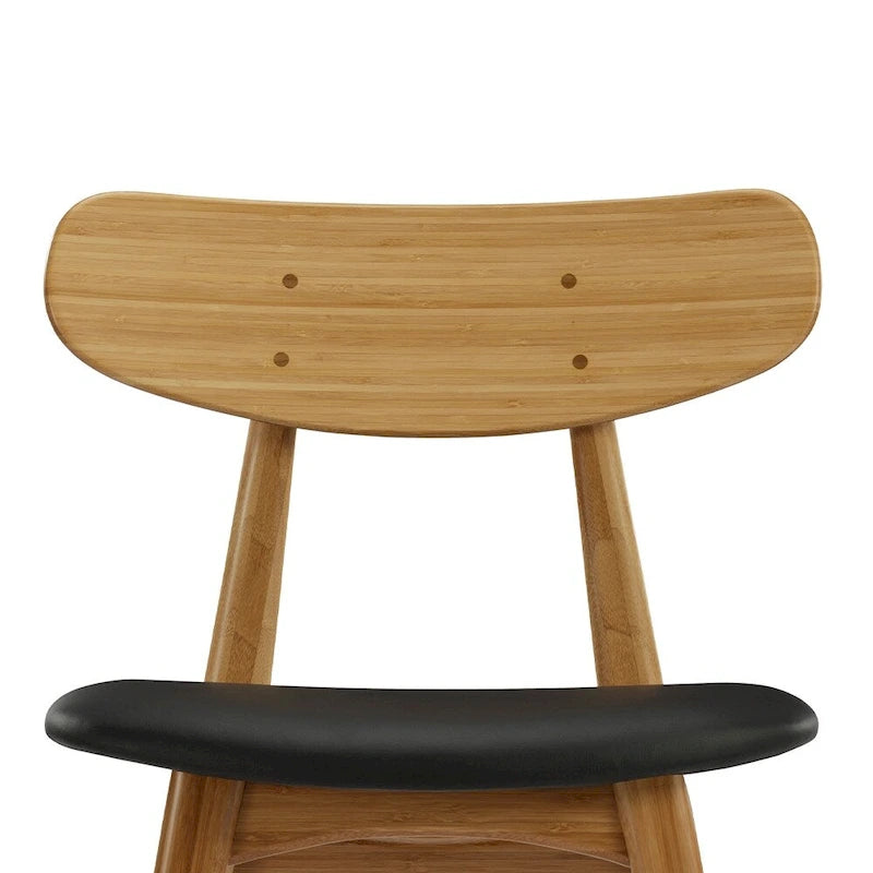 Amber Bamboo Dining Chair, Mid-Century Style, Set of 2