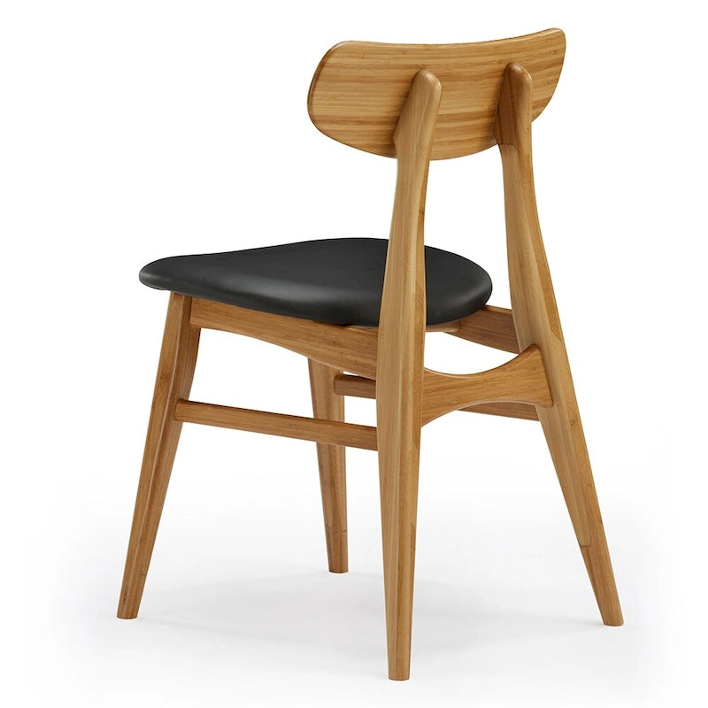 Amber Bamboo Dining Chair, Mid-Century Style, Set of 2
