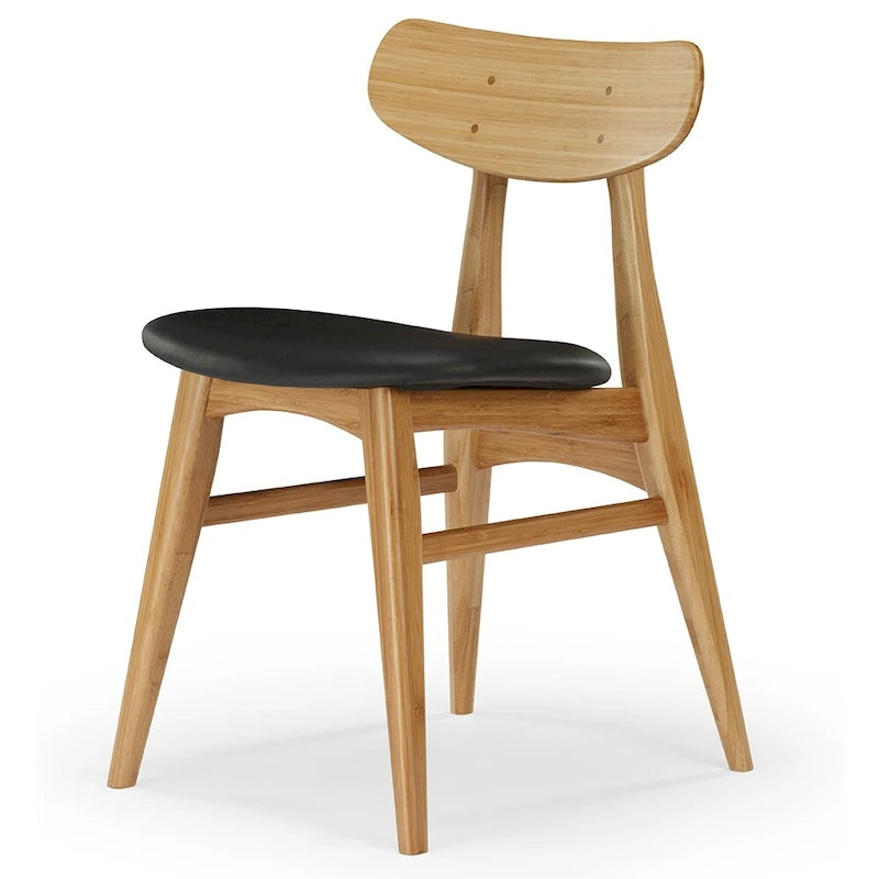 Amber Bamboo Dining Chair, Mid-Century Style, Set of 2
