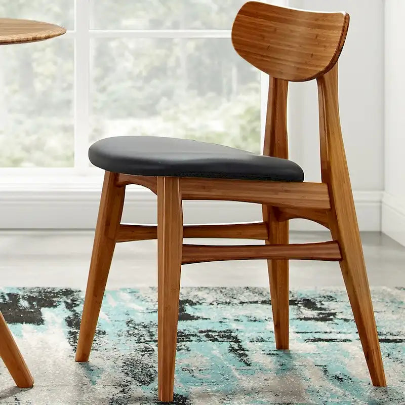 Amber Bamboo Dining Chair, Mid-Century Style, Set of 2