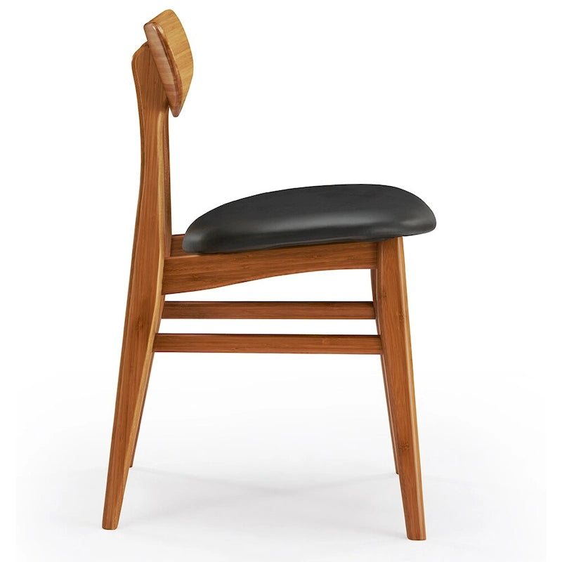 Amber Bamboo Dining Chair, Mid-Century Style, Set of 2