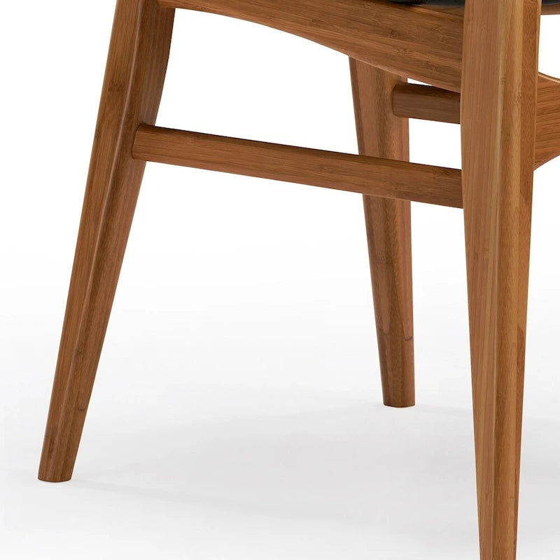 Amber Bamboo Dining Chair, Mid-Century Style, Set of 2
