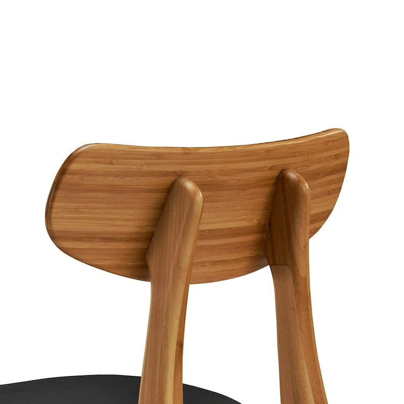 Amber Bamboo Dining Chair, Mid-Century Style, Set of 2