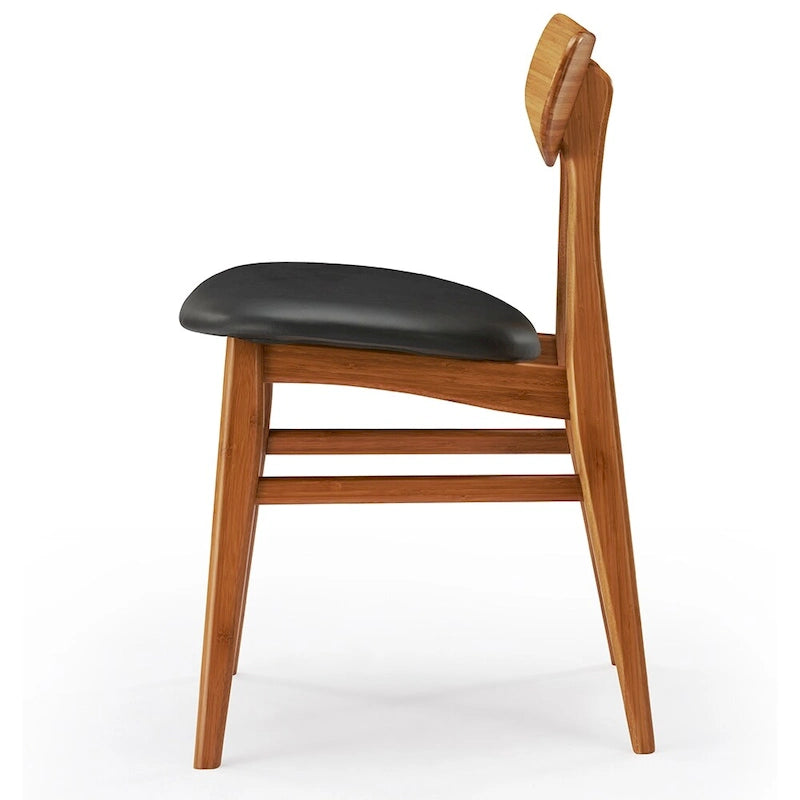 Amber Bamboo Dining Chair, Mid-Century Style, Set of 2