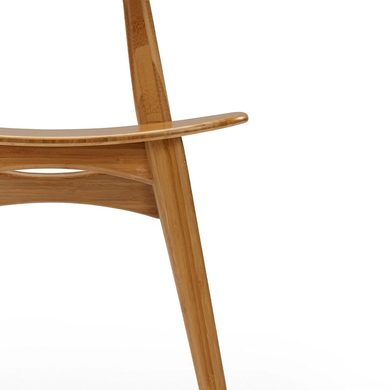 Amber Bamboo Dining Chair, Mid-Century Style, Set of 2