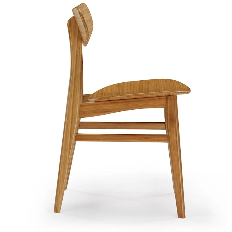 Amber Bamboo Dining Chair, Mid-Century Style, Set of 2