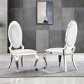 White Mid-Century Modern Dining Chair, Short Seat, Set of 2