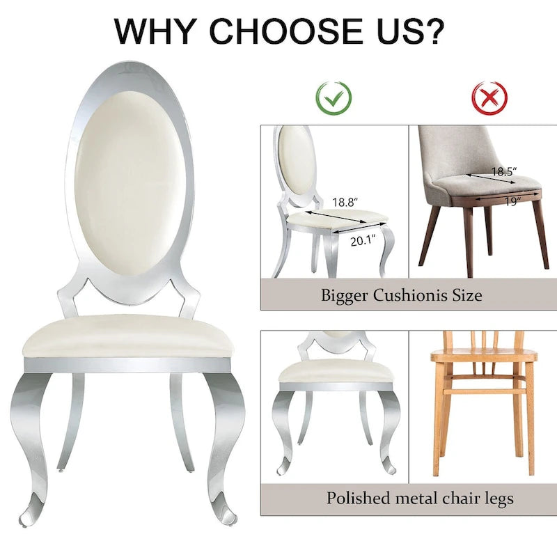 White Mid-Century Modern Dining Chair, Short Seat, Set of 2