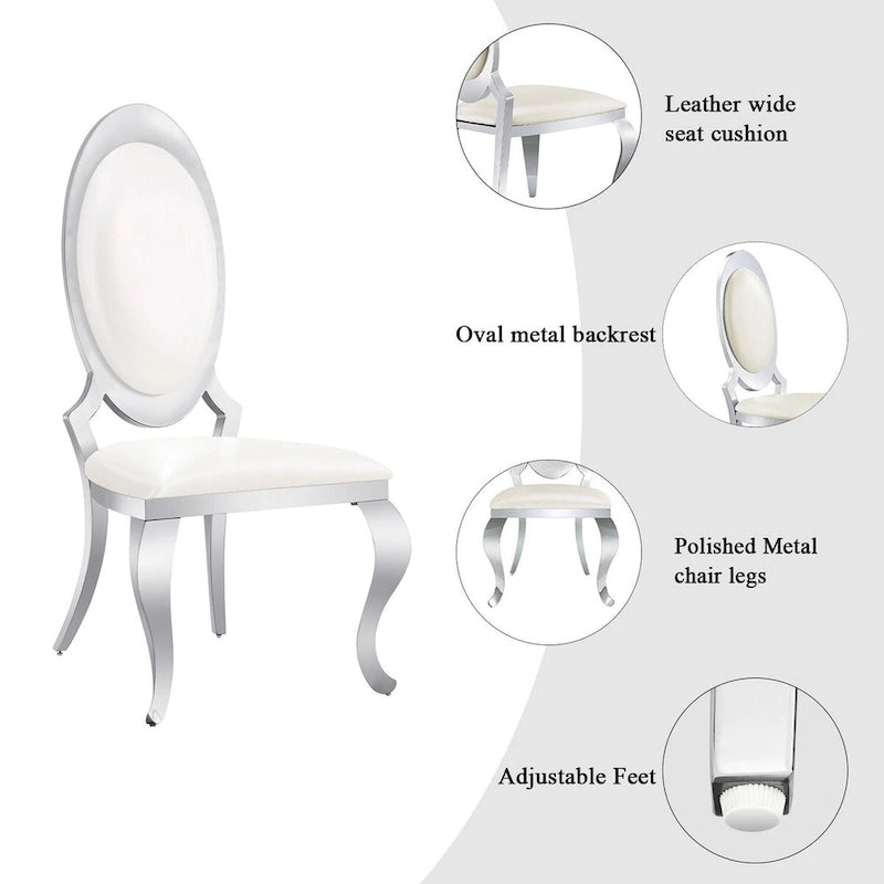 White Mid-Century Modern Dining Chair, Short Seat, Set of 2