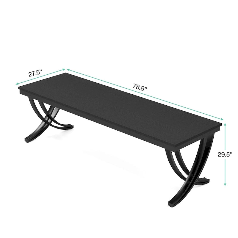 Black Brown / White Rectangular Conference Table, Seats 6–8