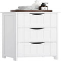 White Wood Finish 3-Drawer Bathroom Floor Cabinet