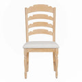 Neutral/Warm Cream Vintage Upholstered Dining Chair, Serrated Back, Set of 4
