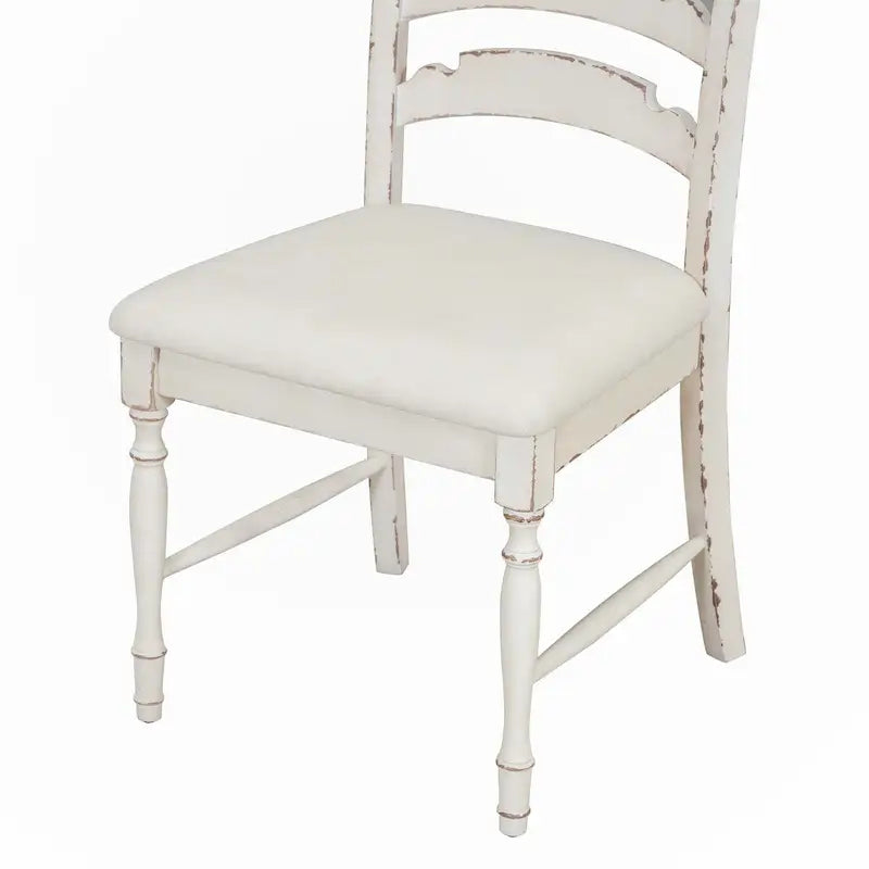 Neutral/Warm Cream Vintage Upholstered Dining Chair, Serrated Back, Set of 4
