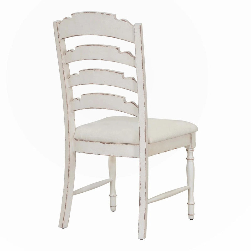 Neutral/Warm Cream Vintage Upholstered Dining Chair, Serrated Back, Set of 4