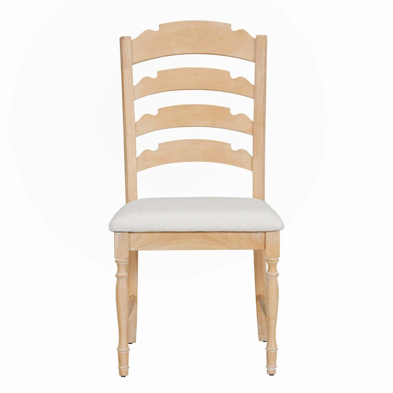 Neutral/Warm Cream Vintage Upholstered Dining Chair, Serrated Back, Set of 4
