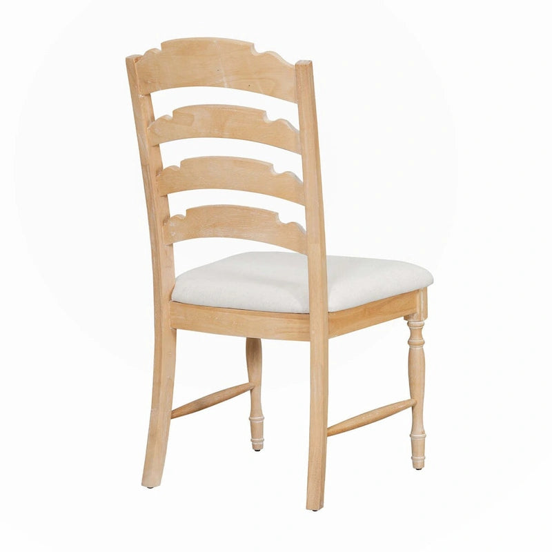 Neutral/Warm Cream Vintage Upholstered Dining Chair, Serrated Back, Set of 4