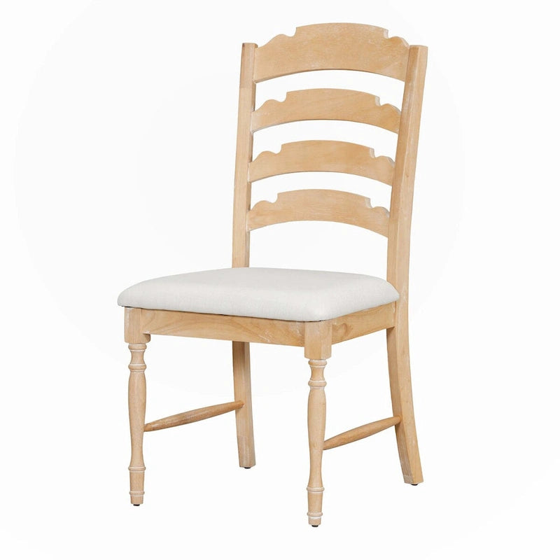 Neutral/Warm Cream Vintage Upholstered Dining Chair, Serrated Back, Set of 4