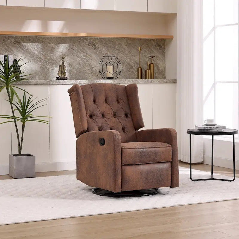 Brown / Green / Beige / White / Grey Single-Seat Swivel Rocking Recliner Chair