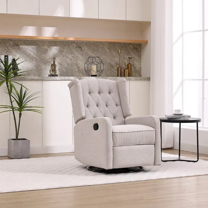 Brown / Green / Beige / White / Grey Single-Seat Swivel Rocking Recliner Chair