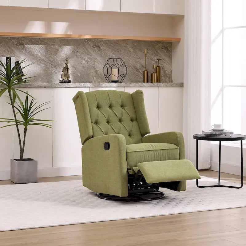 Brown / Green / Beige / White / Grey Single-Seat Swivel Rocking Recliner Chair