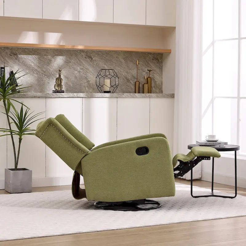 Brown / Green / Beige / White / Grey Single-Seat Swivel Rocking Recliner Chair