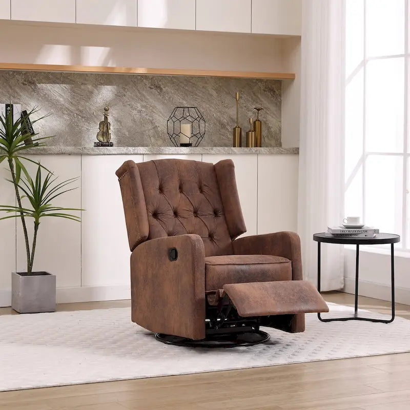 Brown / Green / Beige / White / Grey Single-Seat Swivel Rocking Recliner Chair