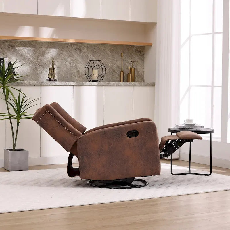 Brown / Green / Beige / White / Grey Single-Seat Swivel Rocking Recliner Chair