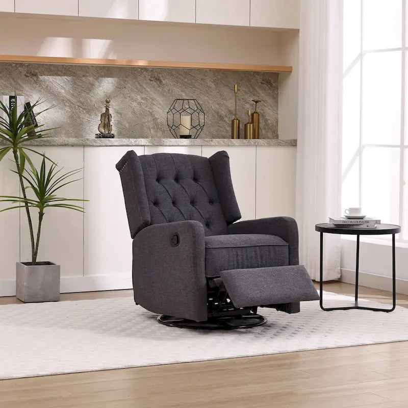 Brown / Green / Beige / White / Grey Single-Seat Swivel Rocking Recliner Chair