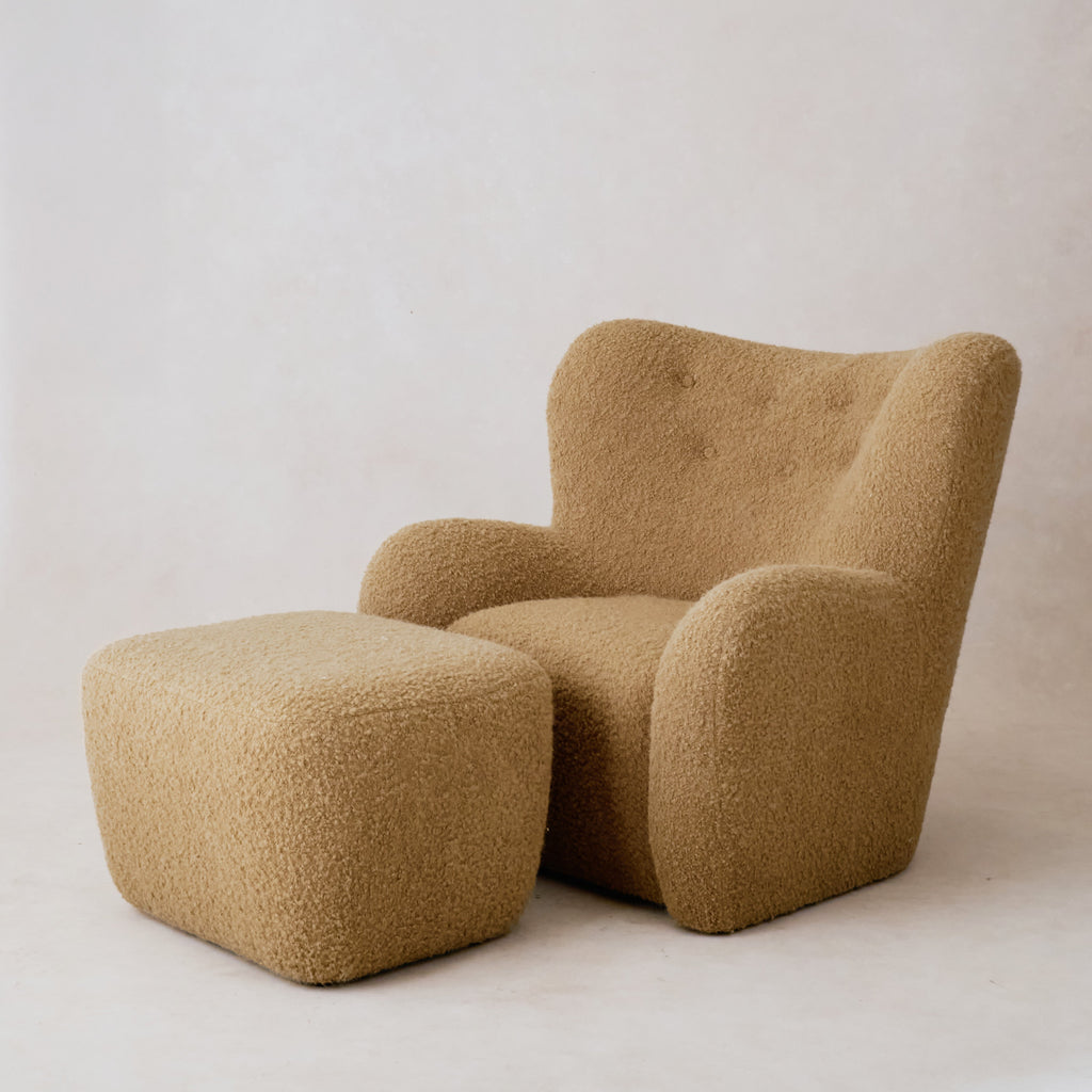 Fauteuil Papa Teddy - Bouclé Camel