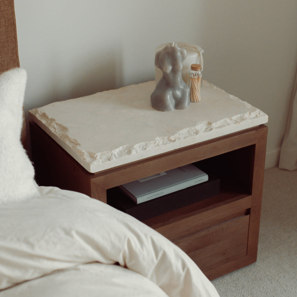 Table de chevet Sofita en marbre - Mocha