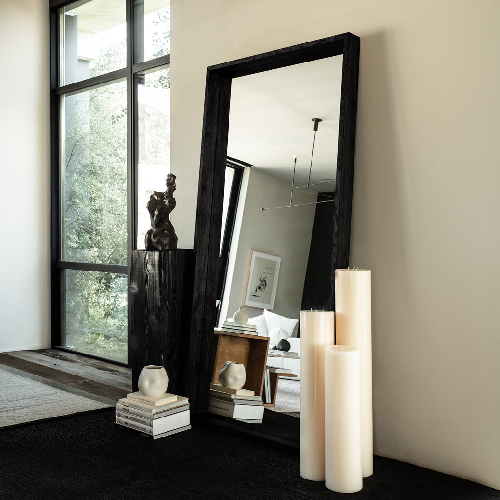 Miroir sur pied Ojai - Charbon de bois
