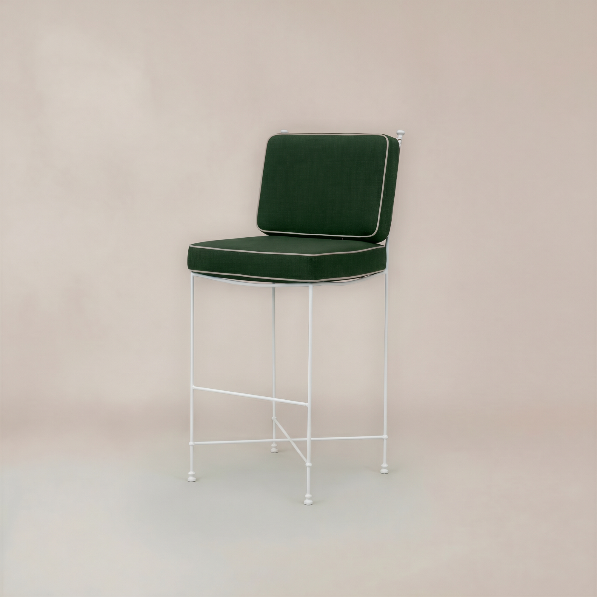 Tabouret de bar d'extérieur Provence - Cadre blanc