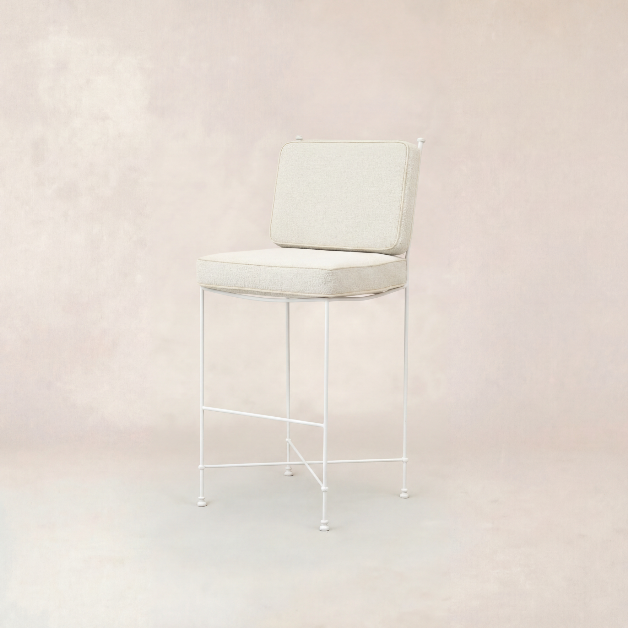 Tabouret de bar d'extérieur Provence - Cadre blanc