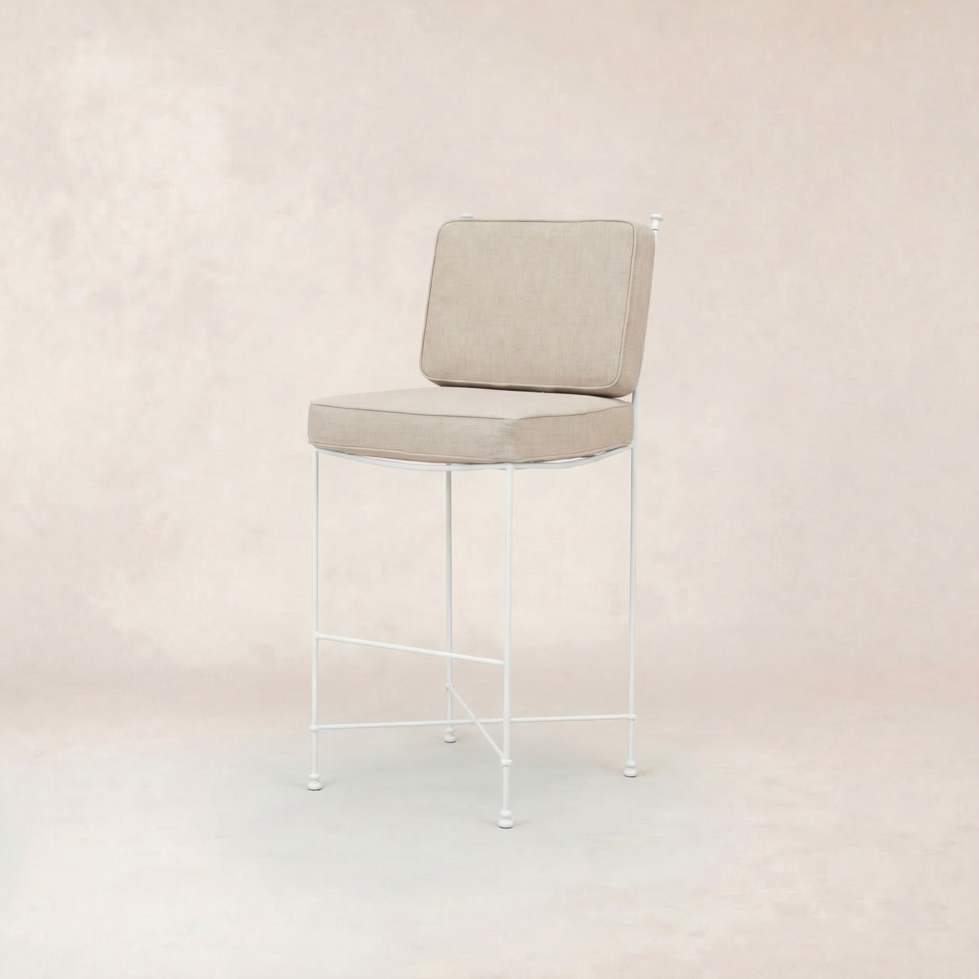 Tabouret de bar d'extérieur Provence - Cadre blanc