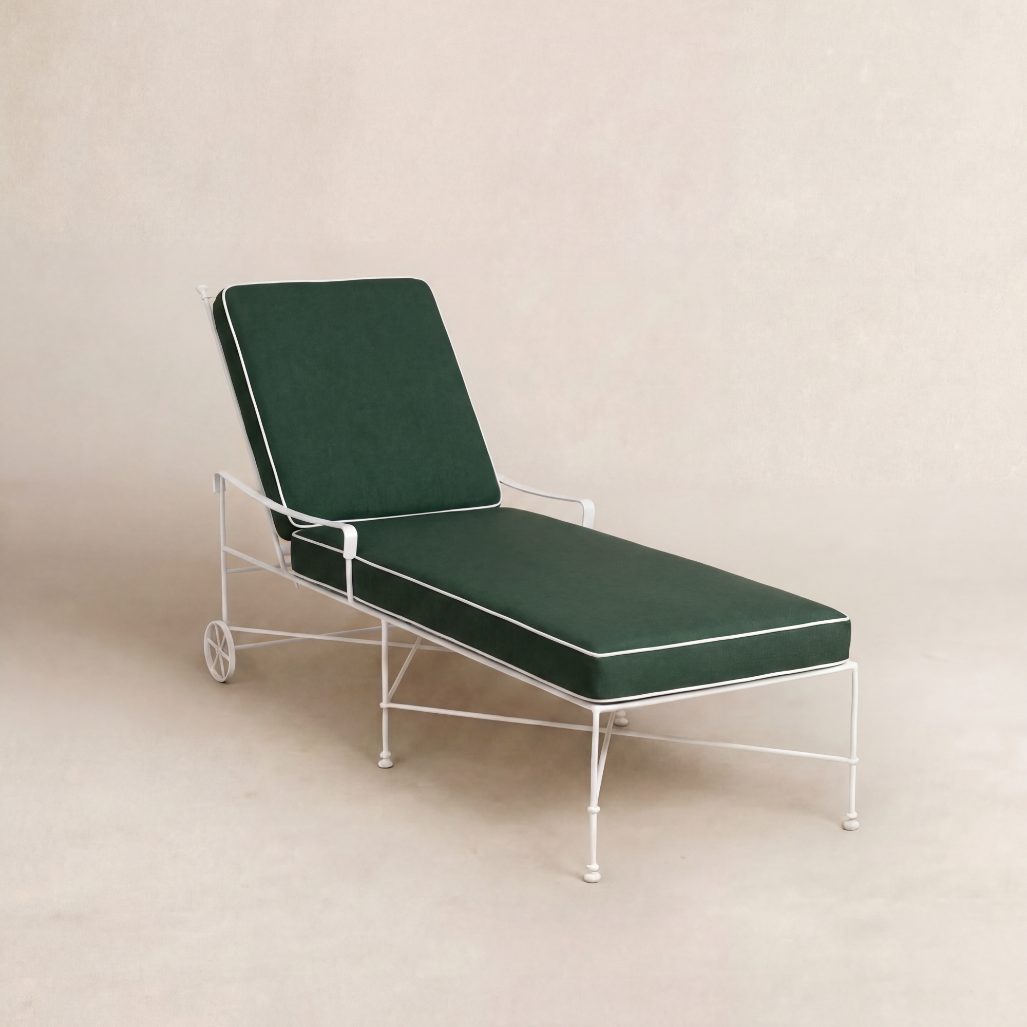 Chaise longue d'extérieur Provence - Cadre blanc