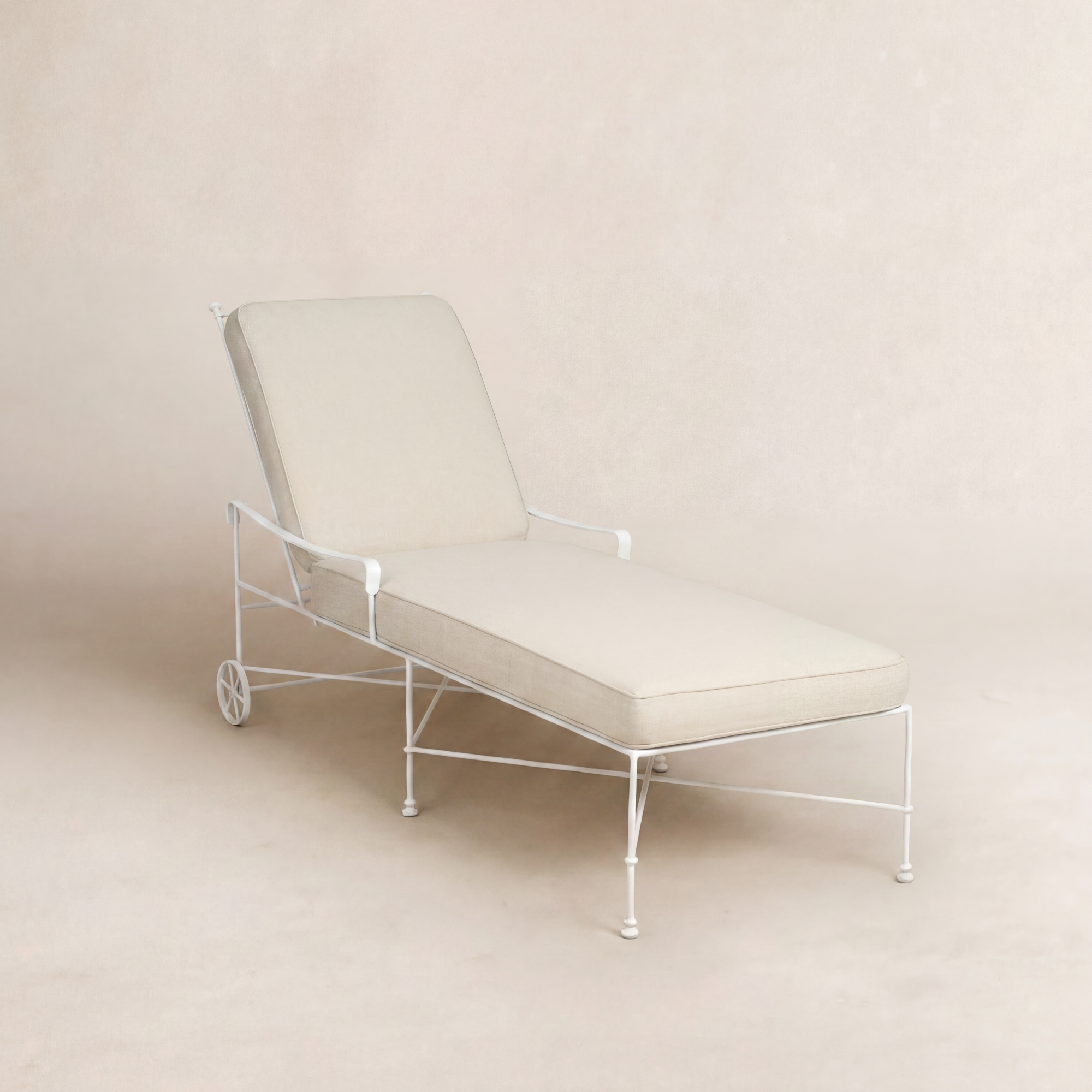 Chaise longue d'extérieur Provence - Cadre blanc