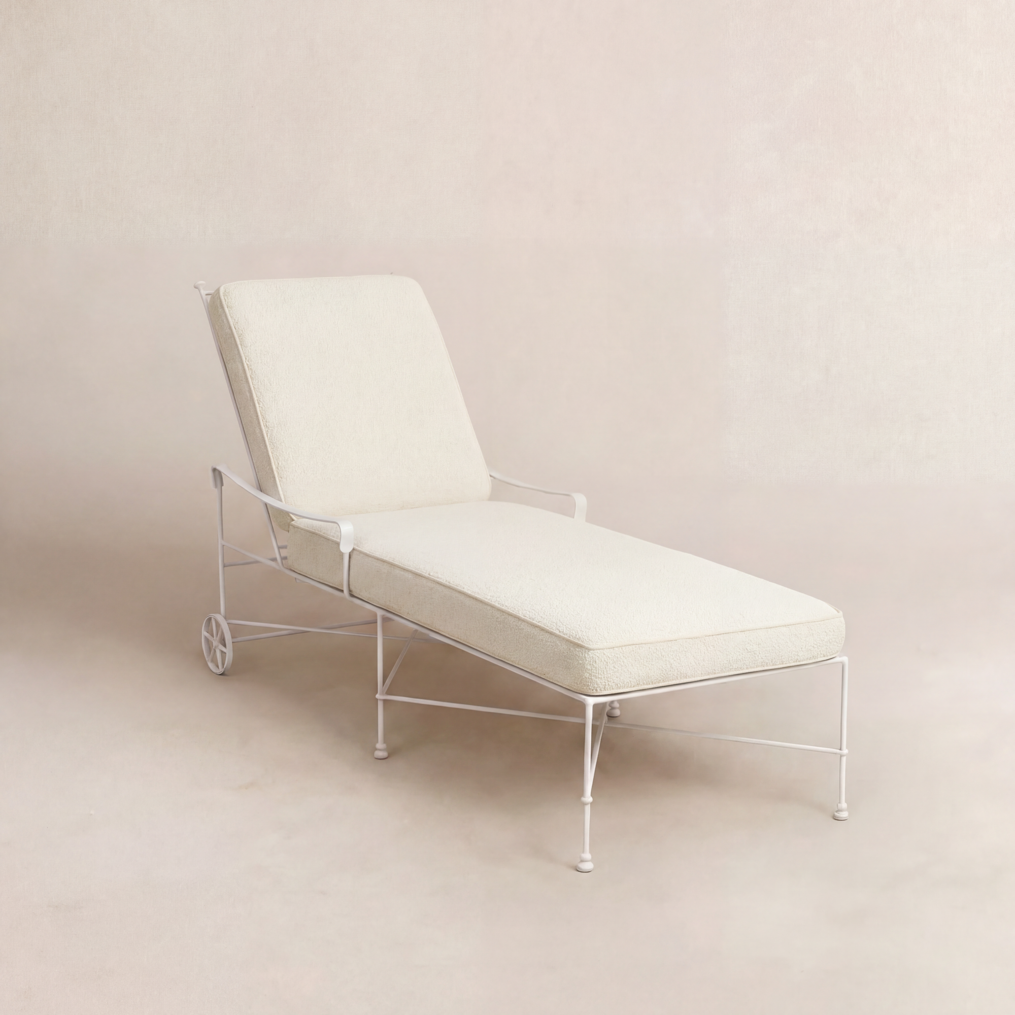 Chaise longue d'extérieur Provence - Cadre blanc