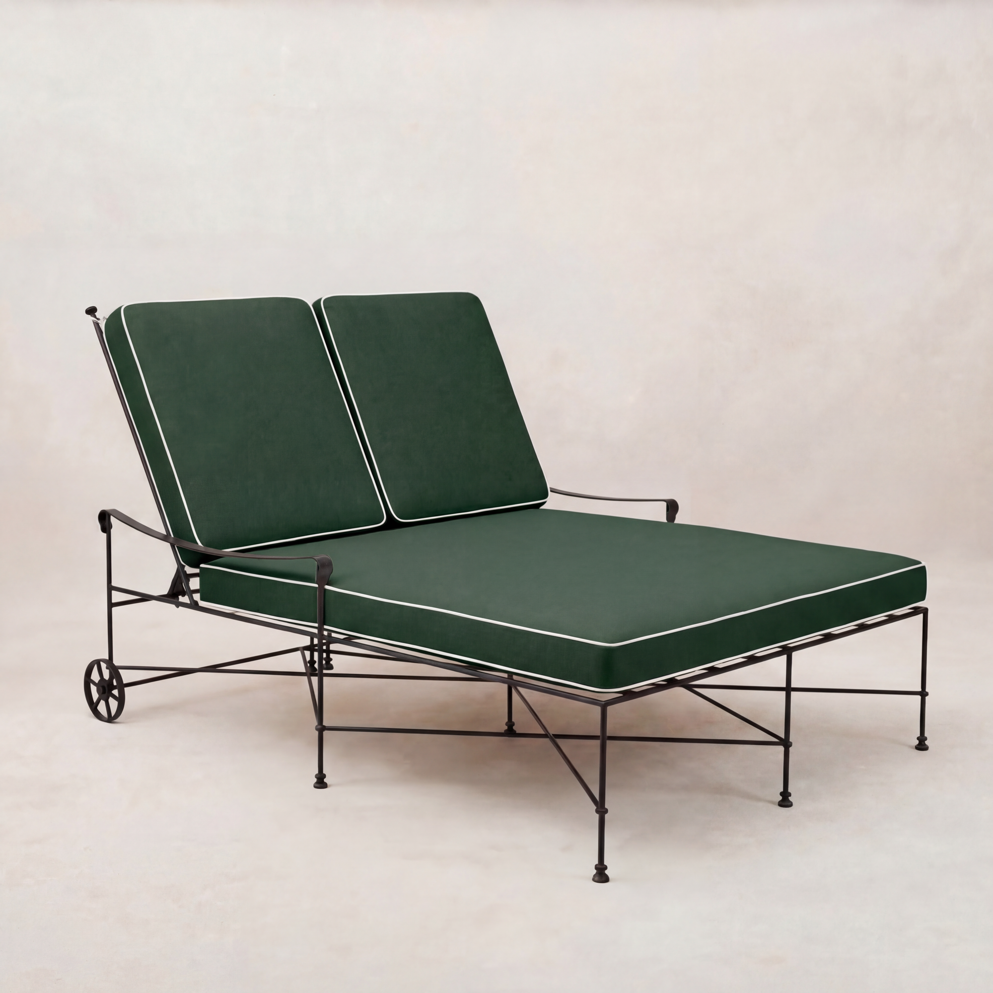 Chaise longue double Provence d'extérieur – Structure noire