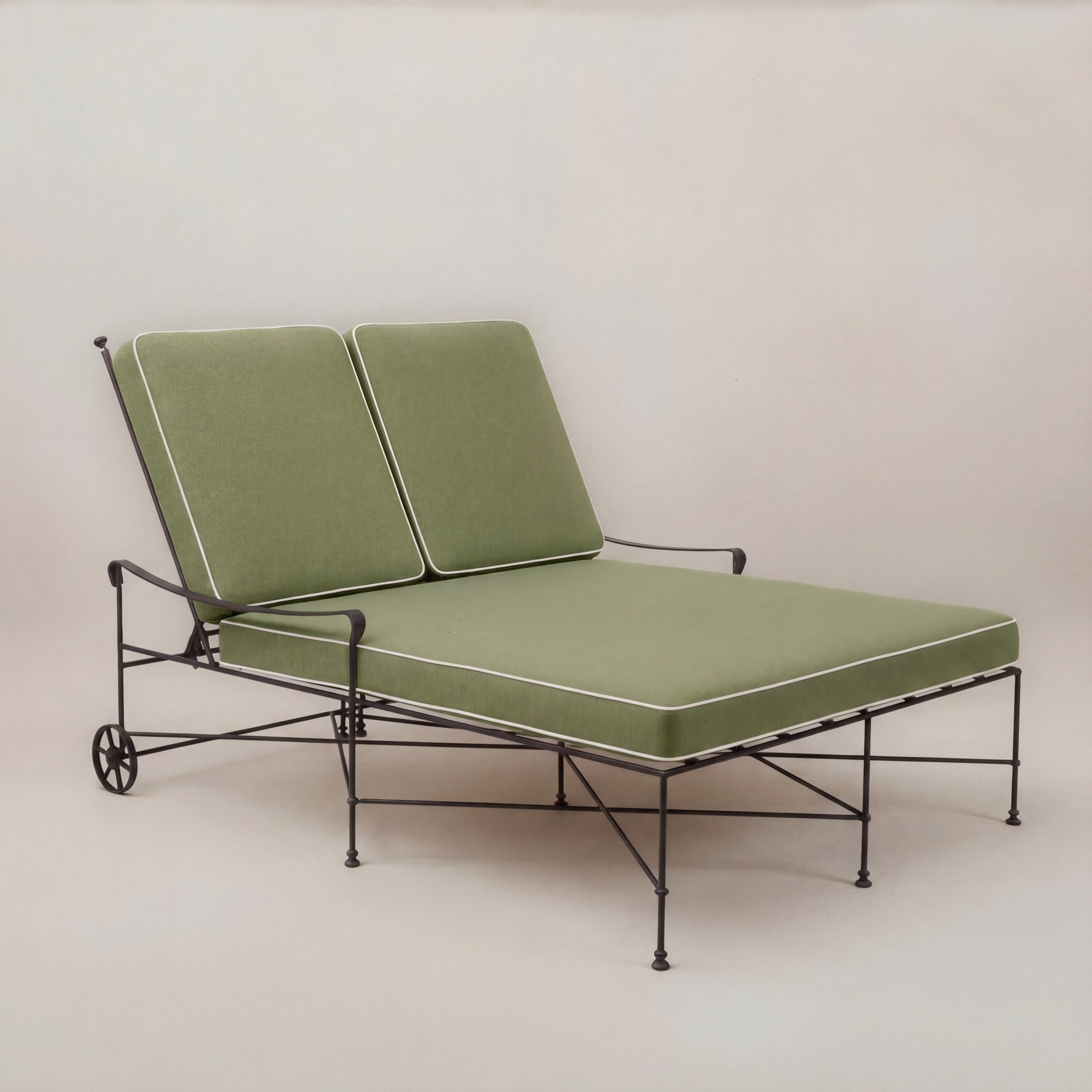 Chaise longue double Provence d'extérieur – Structure noire