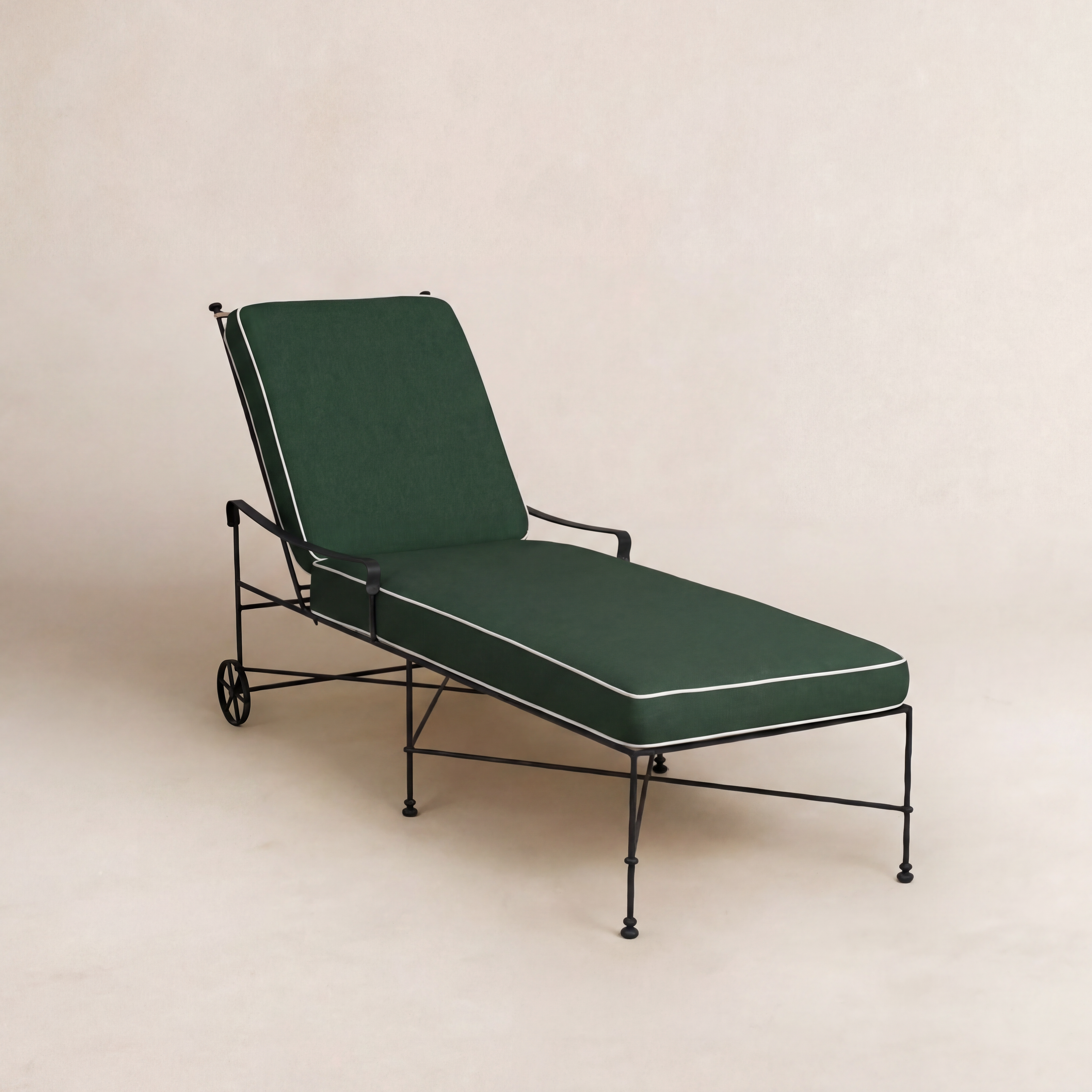 Chaise longue d'extérieur Provence - Cadre noir