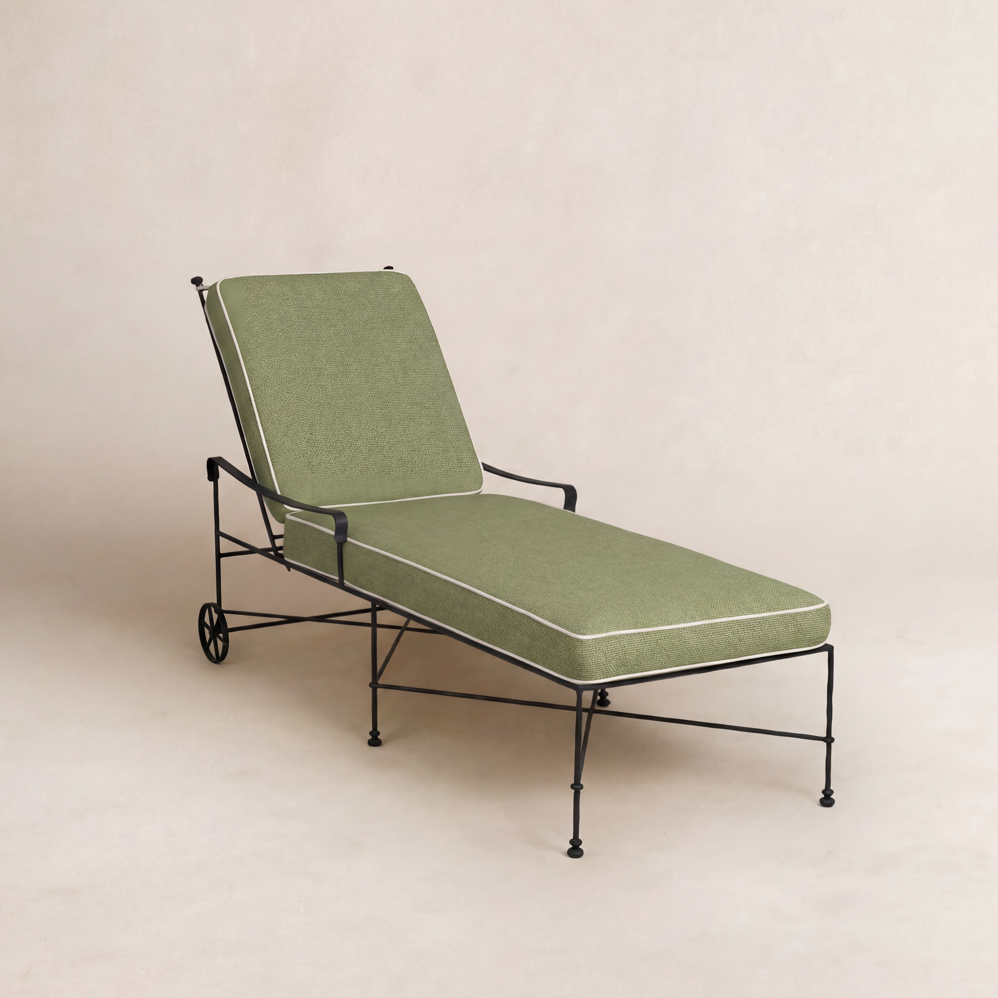 Chaise longue d'extérieur Provence - Cadre noir